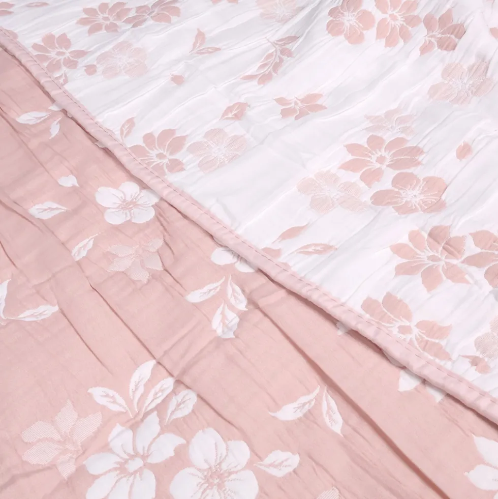 Copriletto mezzastagione jacquard Fiori Rosa matrimoniale