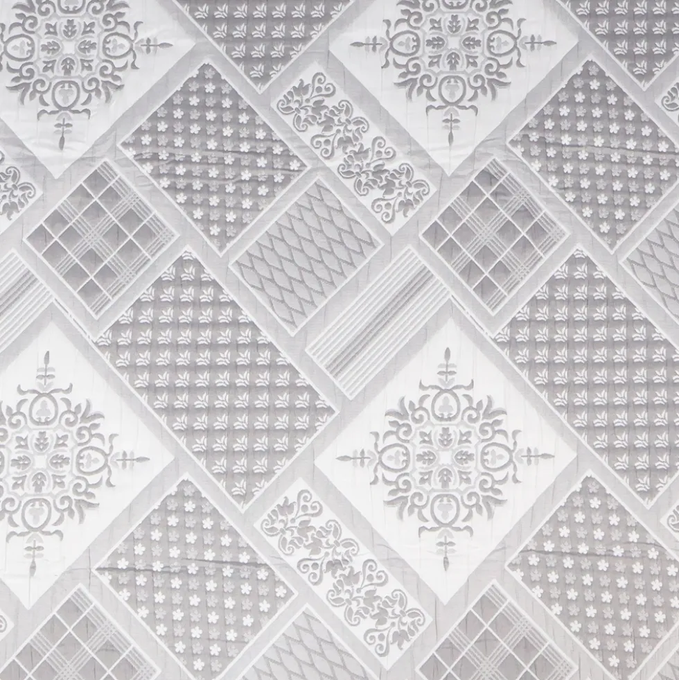 Copriletto mezzastagione jacquard Patchwork Grigio matrimoniale