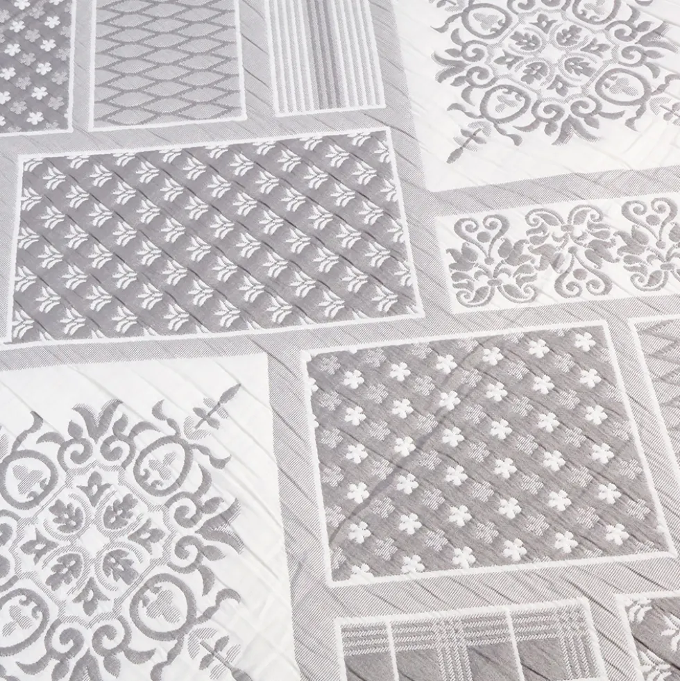 Copriletto mezzastagione jacquard Patchwork Grigio matrimoniale
