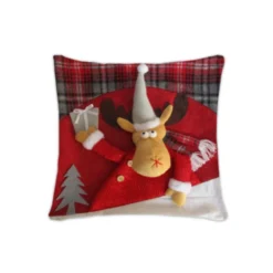 Cuscino Imbottito con applicazioni Renna Dono 45 x 45