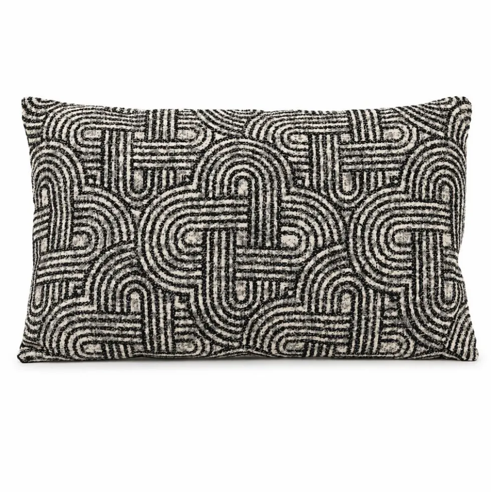 Cuscino Imbottito Jacquard Lumin Nero 30 x 50
