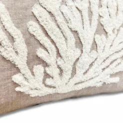 Cuscino imbottito marea 45 x 45 Corallo panna rilievo