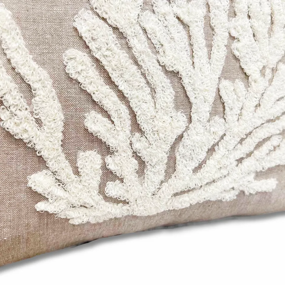 Cuscino imbottito marea 45 x 45 Corallo panna rilievo