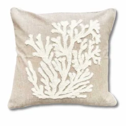 Cuscino imbottito marea 45 x 45 Corallo panna rilievo