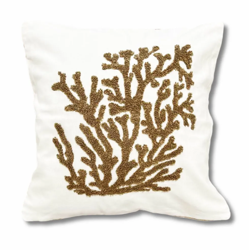 Cuscino imbottito marea 45 x 45 Corallo tortora rilievo