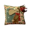 Cuscino Imbottito Penzolo Renna Tartan verde 45 x 45