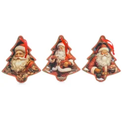 Decorazione Albero Tartan da appendere in ceramica Vintage Babbo 1