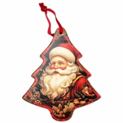 Decorazione Albero Tartan da appendere in ceramica Vintage Babbo 3