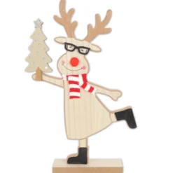 Decorazione in Legno Renna Giulia Beige
