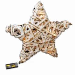 Decorazione Stella Bianco/Oro con luci Led Grande