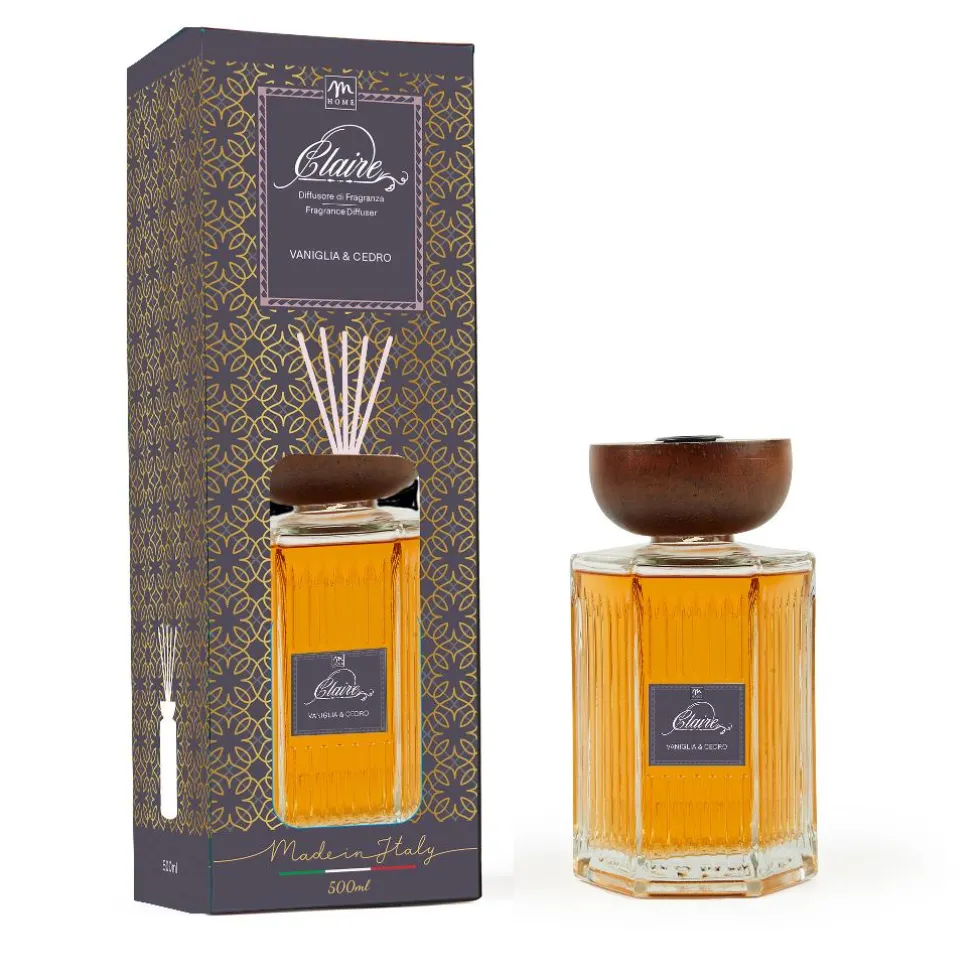 Diffusore di Fragranza in vetro Vaniglia & Cedro Clara 500 ml