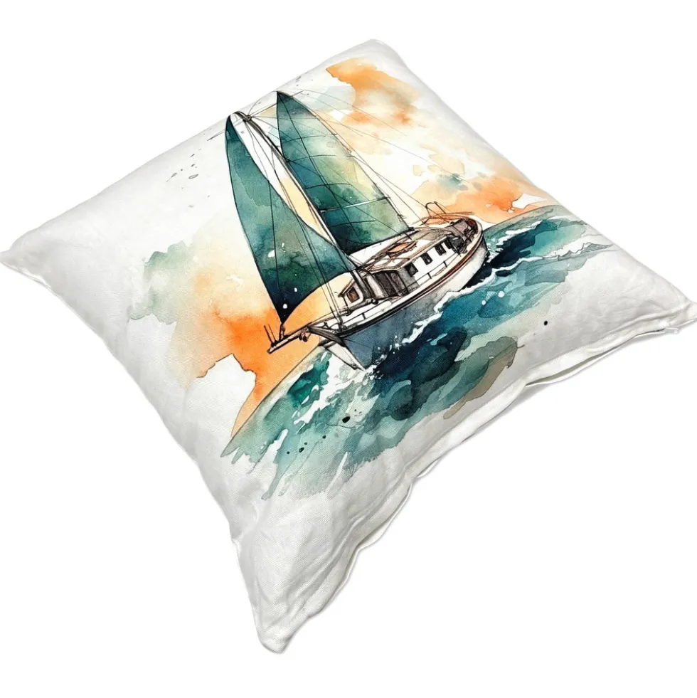 Federa cuscino Hali barca a vela al tramonto 45x45