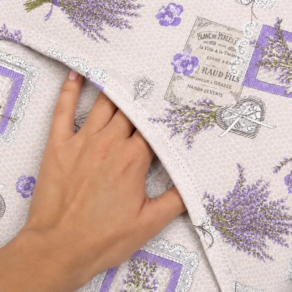 Federa cuscino Lavanda Provenzale fondo Beige 40 x 40