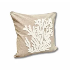 Federa cuscino marea 45 x 45 Corallo panna in rilievo