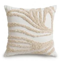 Federa cuscino Ricamo punto Spugna Mauris Beige 45x45