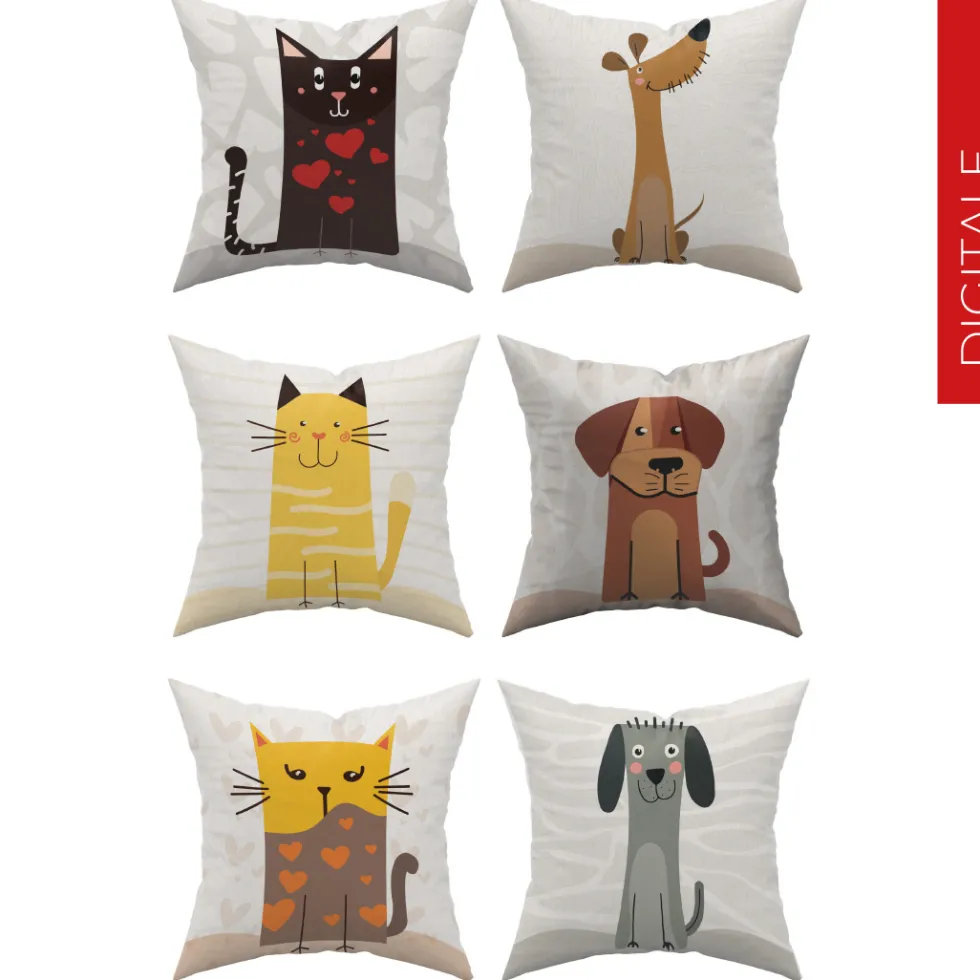 Federa cuscino Stampa Digitale Cec Cane Grigio 45 x 45
