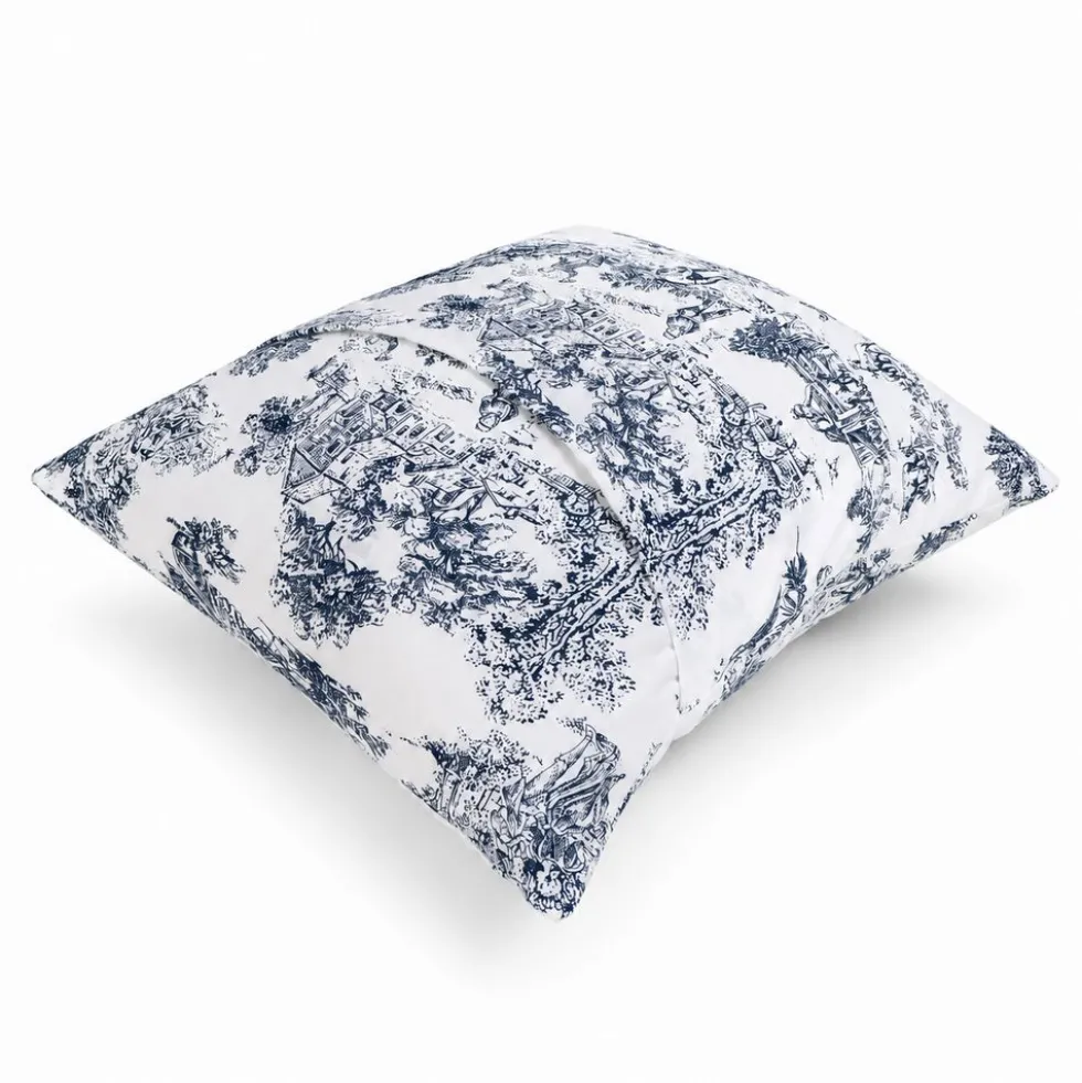 Federa cuscino Toile de Jouy Blu 40 x 40