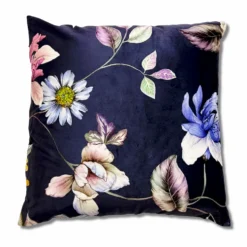 Federa cuscino Velluto Sveva Millefiori blu 50 x 50