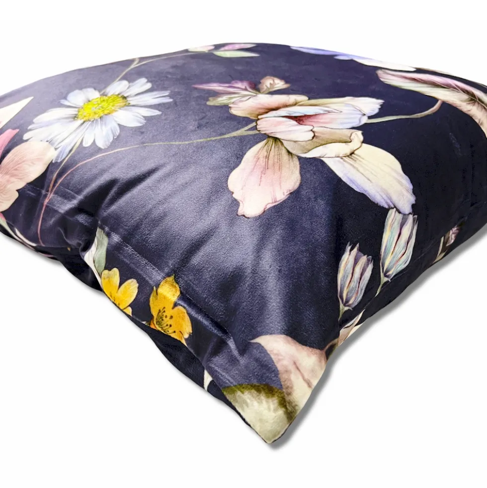 Federa cuscino Velluto Sveva Millefiori blu 50 x 50
