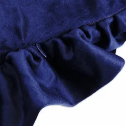 Federa cuscino Volant Lina Velluto Blu 45 x 45