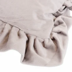 Federa cuscino Volant Lina Velluto Grigio 45 x 45