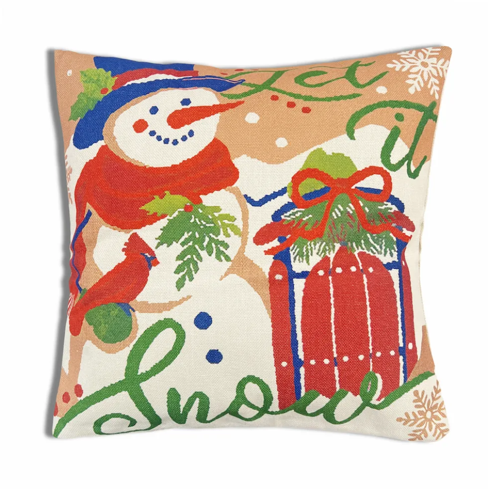 Federa cuscino 45 x 45 greet pupazzo di neve multicolor