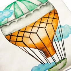 Federa cuscino 45 x 45 Stampa digitale air mongolfiera verde e arancio