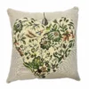 Federa in gobelin Cuore Foglie 45 x 45