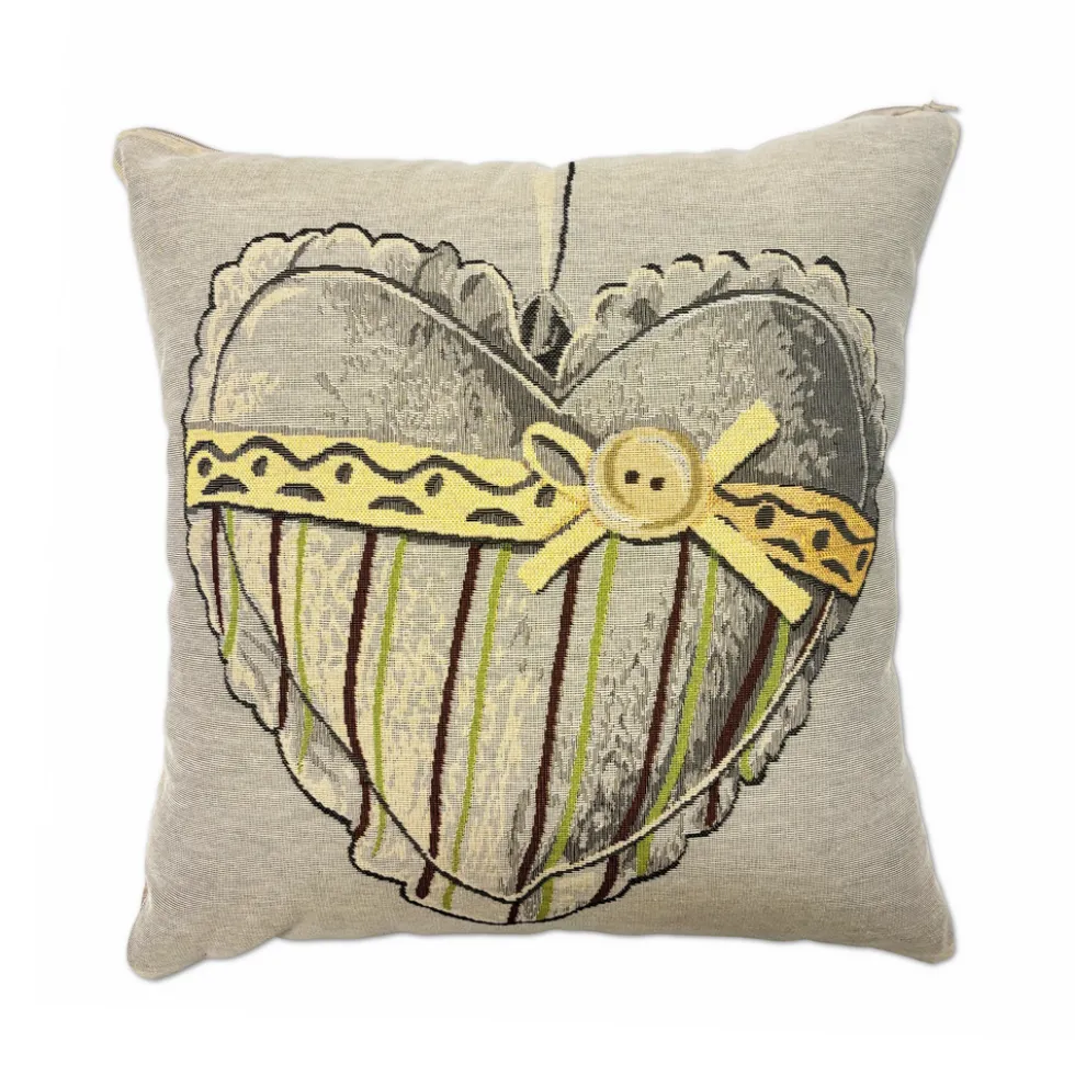 Federa in gobelin Cuore Righe 45 x 45