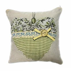 Federa in gobelin Cuore Tartan Verde 45 x 45