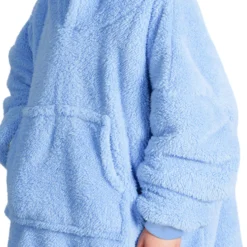 Felpone oversize Midlands Bimbo sherpa Azzurro