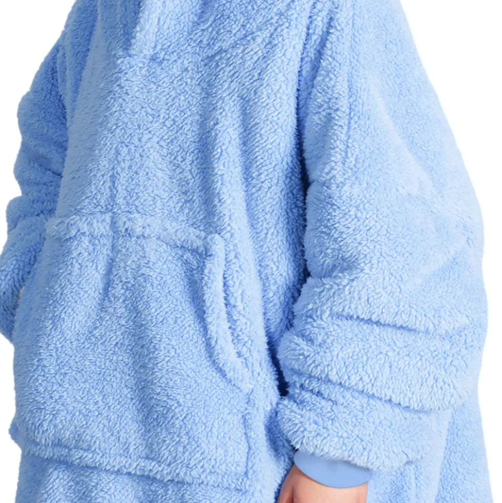 Felpone oversize Midlands Bimbo sherpa Azzurro