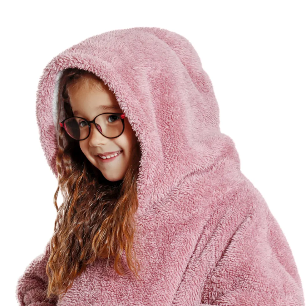 Felpone oversize Midlands Bimbo sherpa Rosa