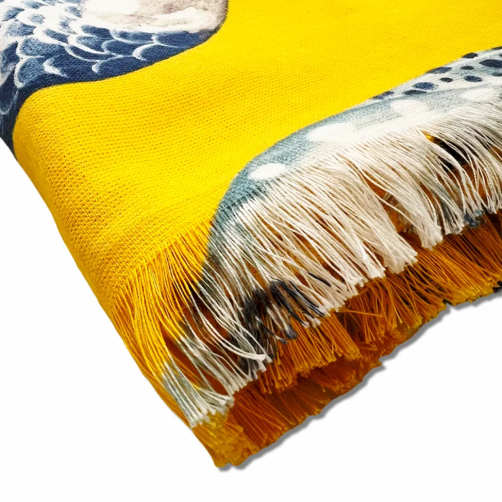 Fouta spugna e tessuto Oceano Pesciolino Giallo Sole 90 x 180