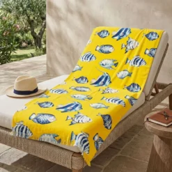 Fouta spugna e tessuto Oceano Pesciolino Giallo Sole 90 x 180