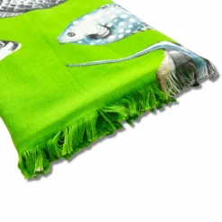 Fouta spugna e tessuto Oceano Pesciolino Verde 90 x 180