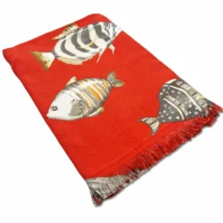 Fouta spugna e tessuto Oceano Pesciolino Corallo 90 x 180