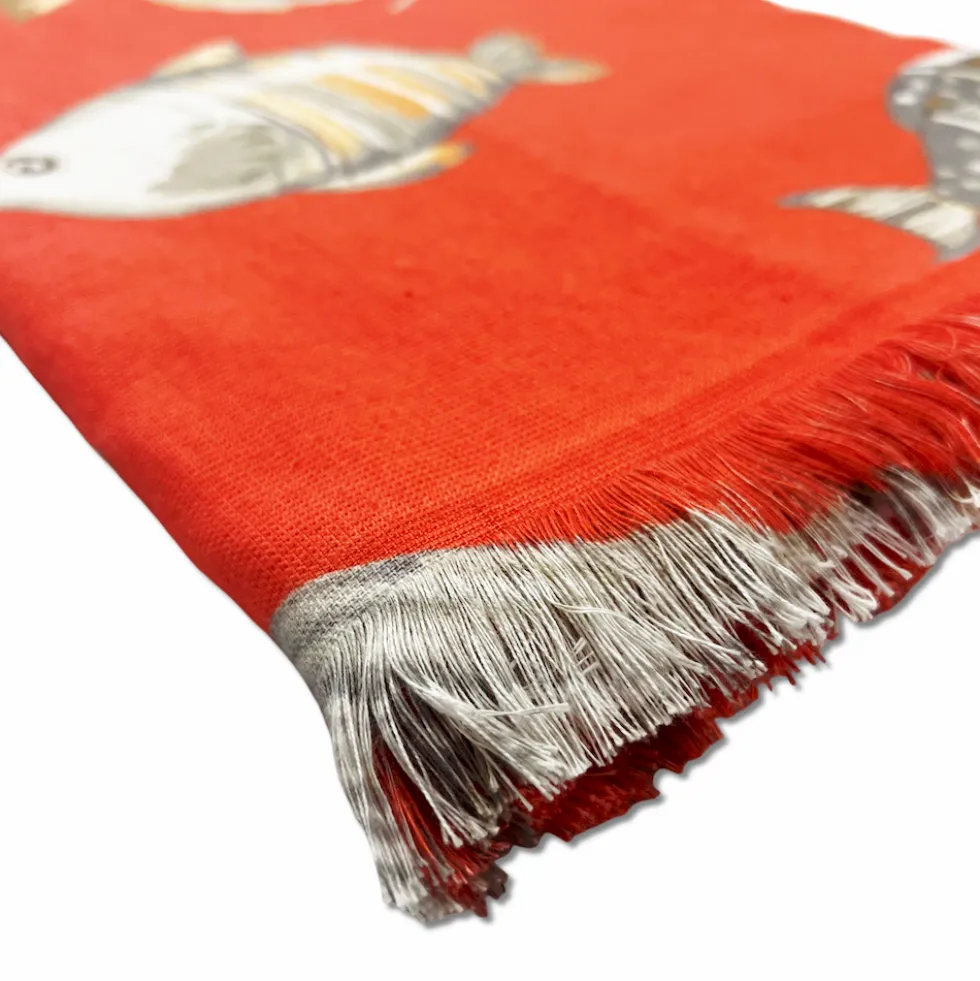 Fouta spugna e tessuto Oceano Pesciolino Corallo 90 x 180