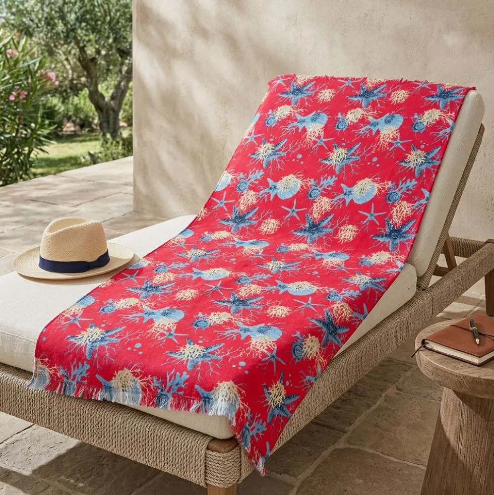 Fouta spugna e tessuto Tropea Corallo Fuxia 90 x 180