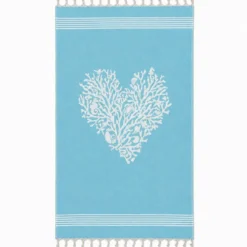 Fouta telo mare doppiato jacquard Lov coralli Tiffany 90 x 170
