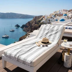 Fouta telo mare Jolie Antigua Grigio chiaro 100 x 200