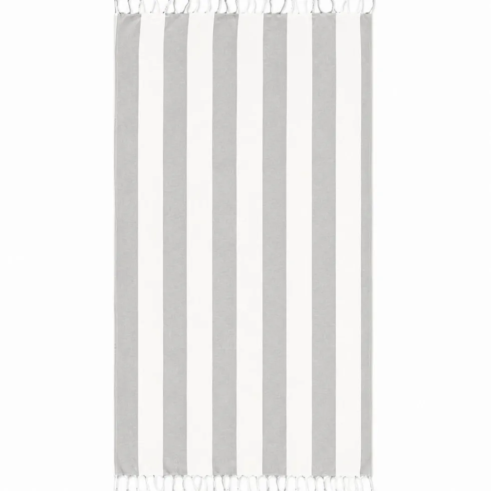 Fouta telo mare Jolie Antigua Grigio chiaro 100 x 200
