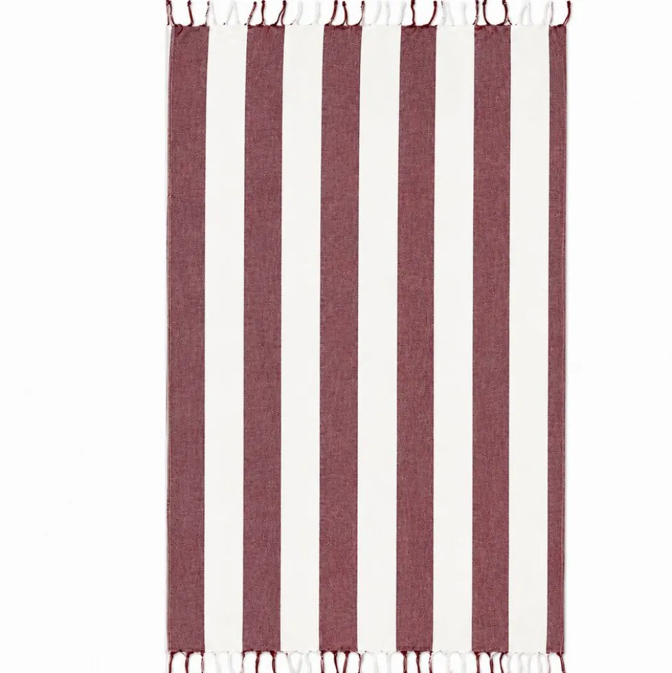 Fouta telo mare Jolie Antigua Bordeaux 100 x 200