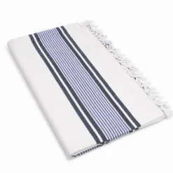 Fouta telo mare Maxi Porto Cervo riga Blu/Grigio 210 x 240