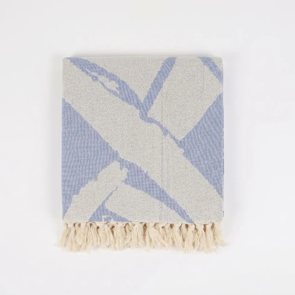 Fouta telo mare retro spugna Bluy Blu 90x170