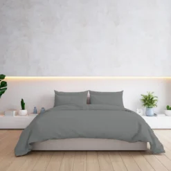 Lenzuolo sotto tutto elastico Percalle Grigio Singolo