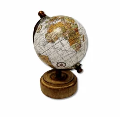 Mappamondo Bianco H 13 cm