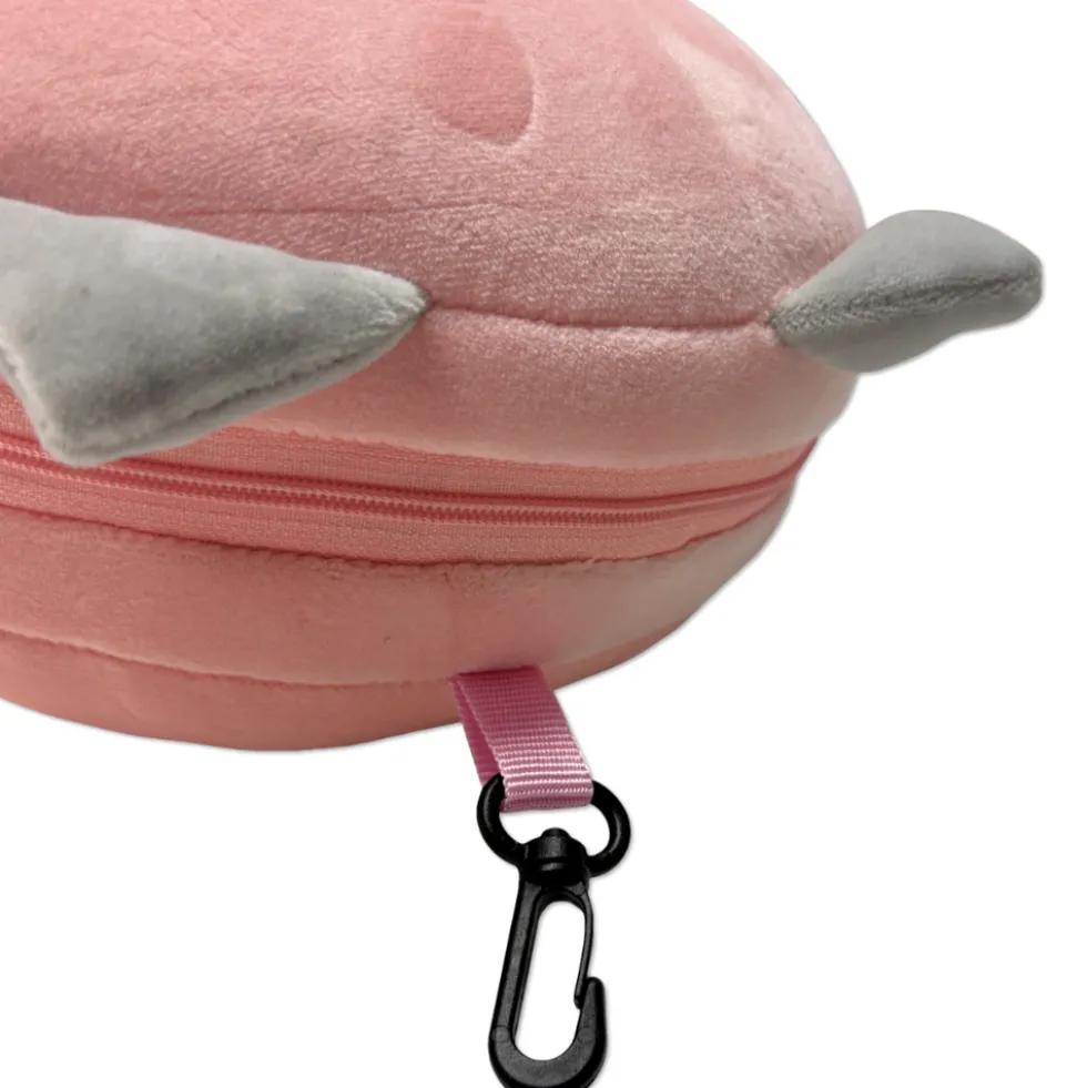 Maschera da viaggio con peluches 2 in 1 Micetto rosa