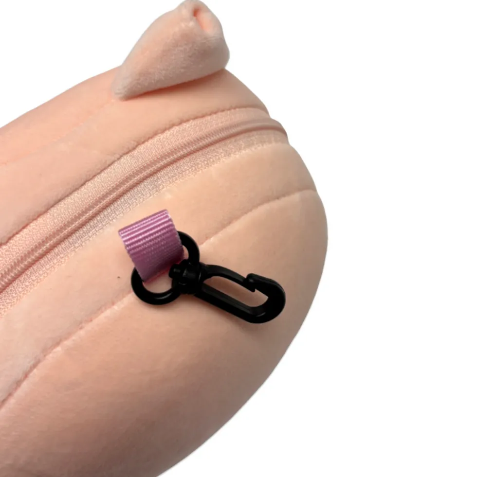 Maschera da viaggio con peluches 2 in 1 maialino