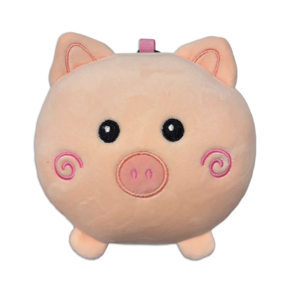 Maschera da viaggio con peluches 2 in 1 maialino